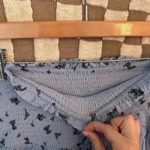 GANNI BLUE FLORAL MINI SKIRT SIZE‎ US 2 - Picture 8 of 9